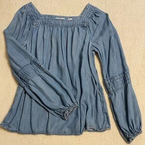 LC Lauren Conrad Denim Blue Blouse